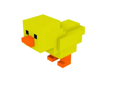 CHICK VOXEL ANIMAL Free low-poly 3D model