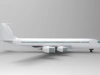 Boeing 707 Low-poly 3D model