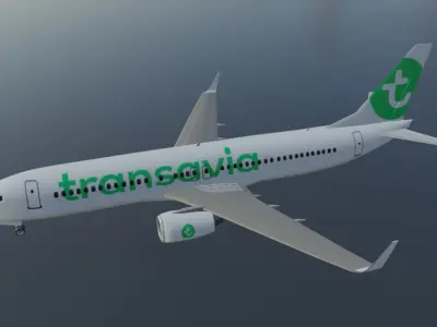 Transavia Boeing 737-800 low poly 3D Model Low-poly 3D model
