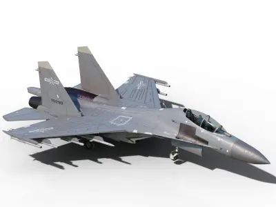 PBR Chinese Shenyang J-16 multirole fighter J16 Flanker Low-poly 3D model