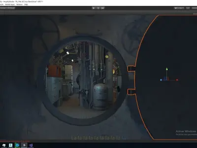 Classic Submarine with Cockpit Detail and 2 UUV Low-poly 3D model