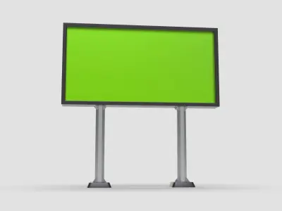 Style advertisement close to a street in city 3D model