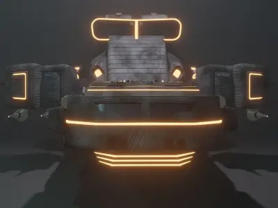 Sci Fi SpaceShip Low-poly 3D model