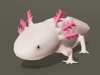 Low Poly Salamander 3D model lizard Low-poly 3D model