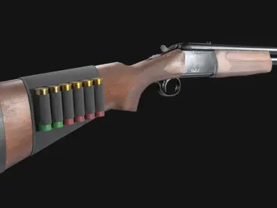 Stoeger Condor Outback Over and Under Shotgun - Game Asset Low-poly 3D model