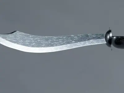 Shiny Silver Pirate Cutlass 3D model