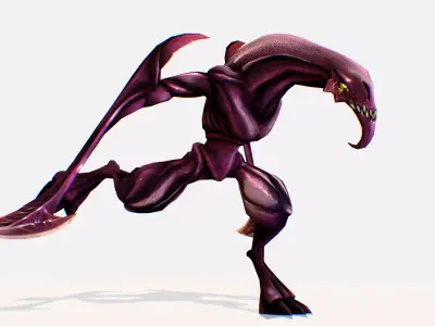 Animated Red Monster Goblin Troll Low-poly 3D model