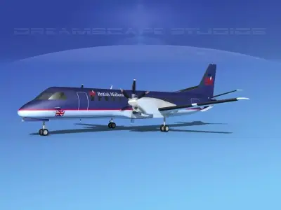 SAAB 2000 British Midland 3D model