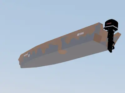 Boat Army Brazilian Low-poly 3D model