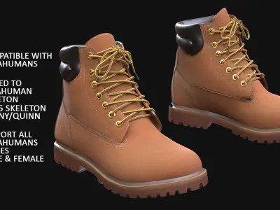 Boots 134 - All MH Bodies - UE5 Skeletons - Rigged Low-poly 3D model