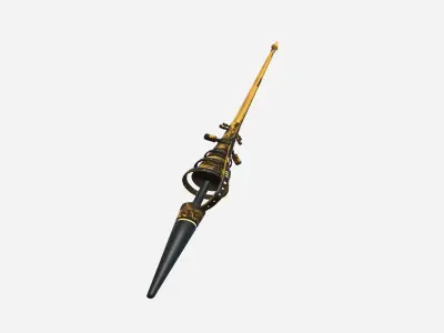 SciFi War Lance A08 Yellow - Sci Fi Weapon Design Low-poly 3D model