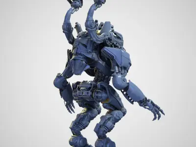Mech Warrior Air Hight-Poly model 3D model