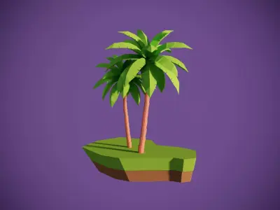 Coconut Trees Low-poly 3D model