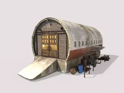 Hangar-Storaj Facility- Made From Airplane 3D model