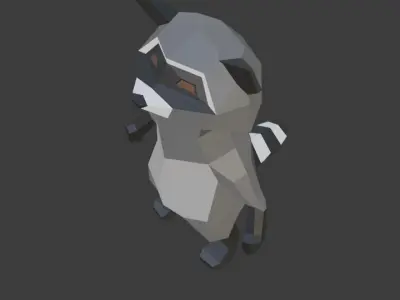 Low Poly Raccoon Free low-poly 3D model