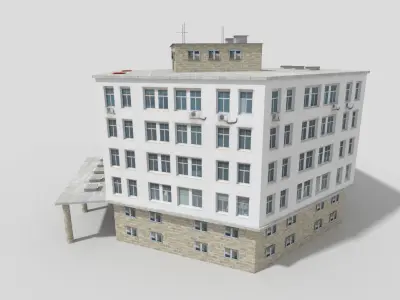 Commercial Building Low-poly 3D model