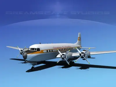Douglas DC-7C Carribean Charter 3D model