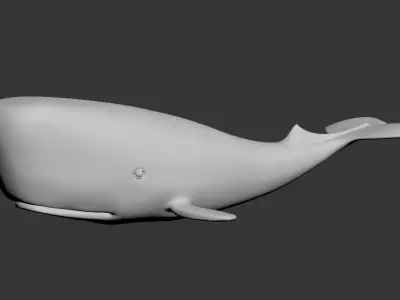 whale without textures sculpture  high-poly  3D model