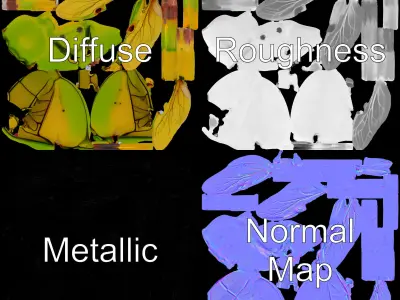 Green Beetle Model Pack with Detailed Textures Low-poly 3D model