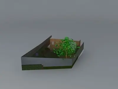 Sloping garden option with terraces Free 3D model