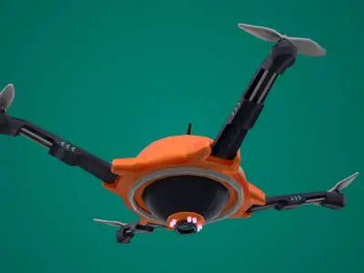 Scout Drone Quadrocopter Low-poly 3D model