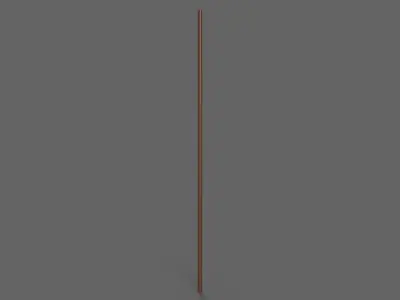 PBR Wushu Stick Wood3 Low-poly 3D model