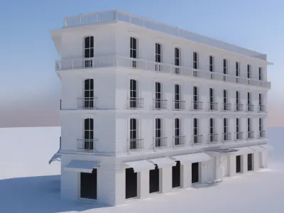 Europeen-French Corner Building 3D model