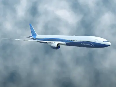Boeing 777-300 ER airliner Low-poly 3D model