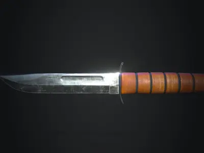 Combat KaBar Knife 3D model