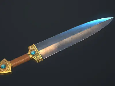 Ornate Mystic Short Sword Free low-poly 3D model