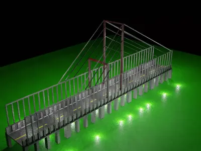 Bridge 3D Model with lights Free low-poly 3D model