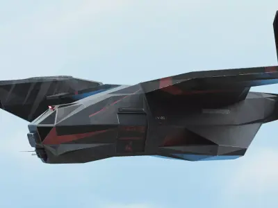 Dropship jet Low-poly 3D model