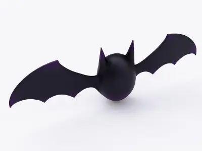 Cute bat low poly 3d model Low-poly 3D model