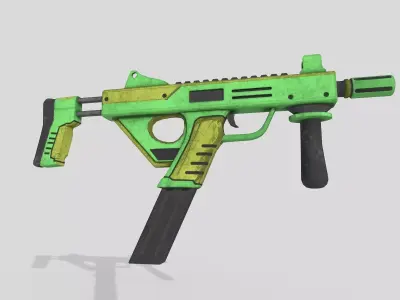 sub machine gun Low-poly 3D model