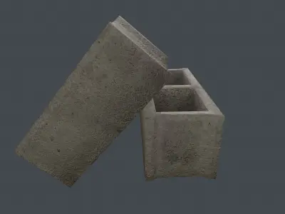 Concrete Block PBR Game Ready Low-poly 3D model