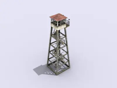 Tall Guard Tower Low-poly 3D model