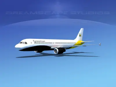 Airbus A320 LP Monarch Low-poly 3D model