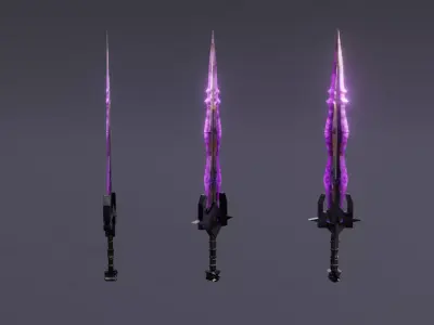 Fantasy Shadow Sword - Elemental Sword Low-poly 3D model