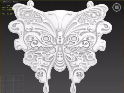 Butterfly Suitable for embossing Hot Foil Technique 3D model