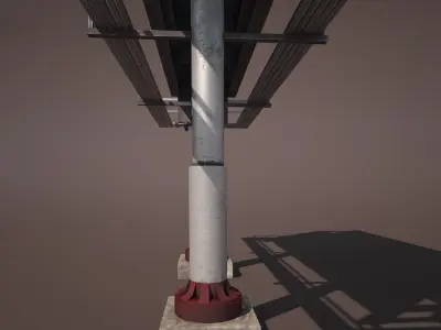 Old Billboard Low Poly Low-poly 3D model