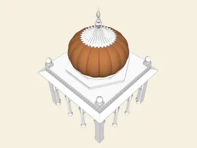 indian jodhpuri stone chatri Low-poly 3D model