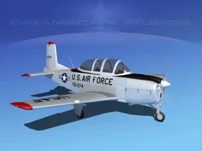 Beechcraft T-34 Mentor V09 USAF 3D model