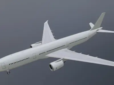 Airbus a330-900neo plain white model with cockpit Low-poly 3D model