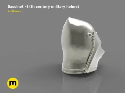 Bascinet -14th century military helmet 3D print model