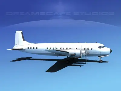 Douglas DC-7B Unmarked 3 3D model
