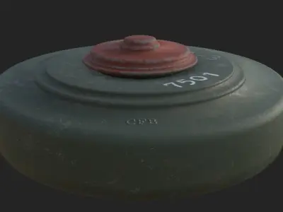 Realistic Military Landmine - Low Poly 3D Model Low-poly 3D model