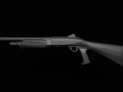 Shotgun benelli M2 Low-poly 3D model
