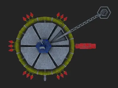 Thunderbird spaceship Low-poly 3D model