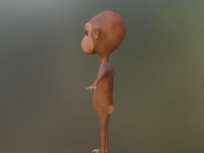 Cheerful Chubby Monkey - Stylized 3D Cartoon Model Low-poly 3D model