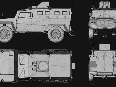 UN Armoured Car Komodo Low-poly 3D model